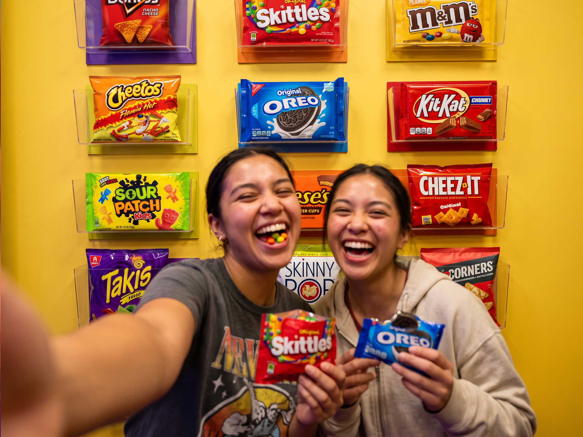 Two friends having fun at Snack Therapy in Atlanta, GA