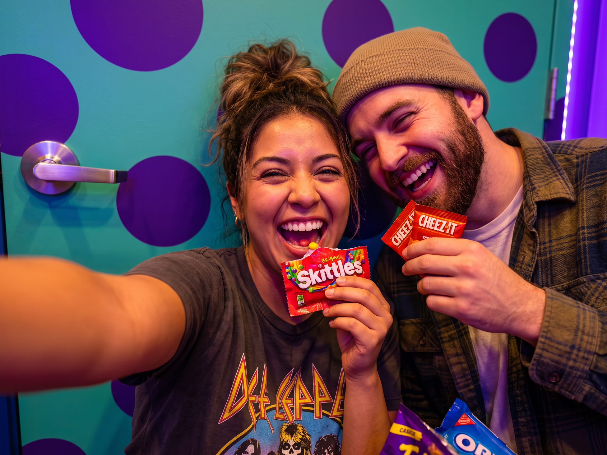 Two friends having fun at Snack Therapy in Atlanta, GA
