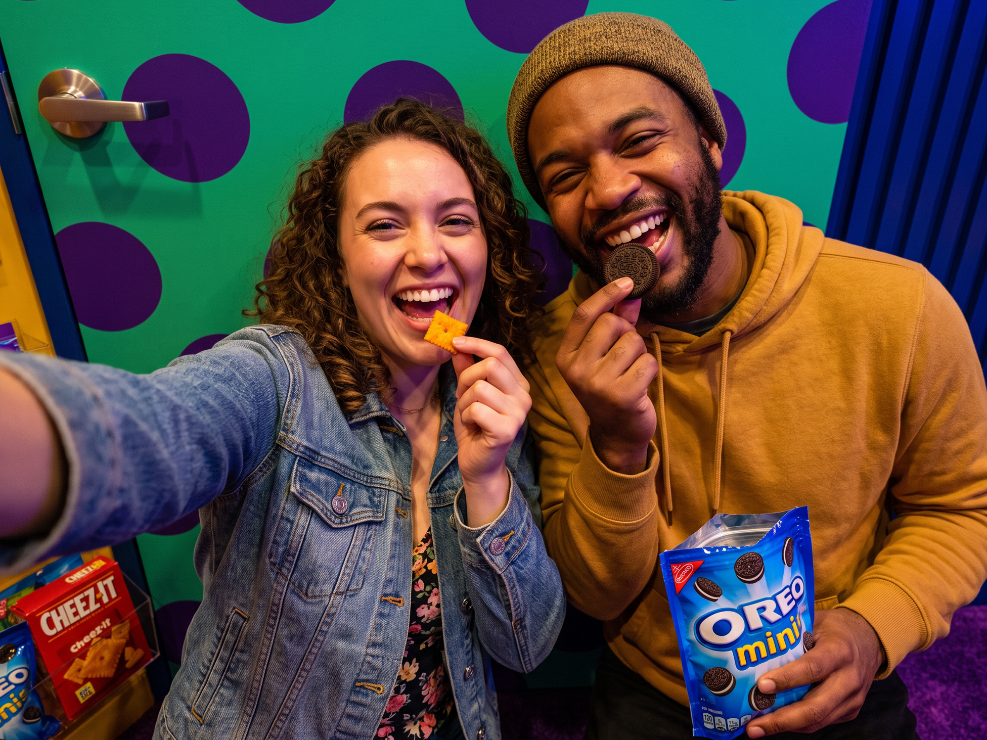 Two friends having fun at Snack Therapy in Atlanta, GA