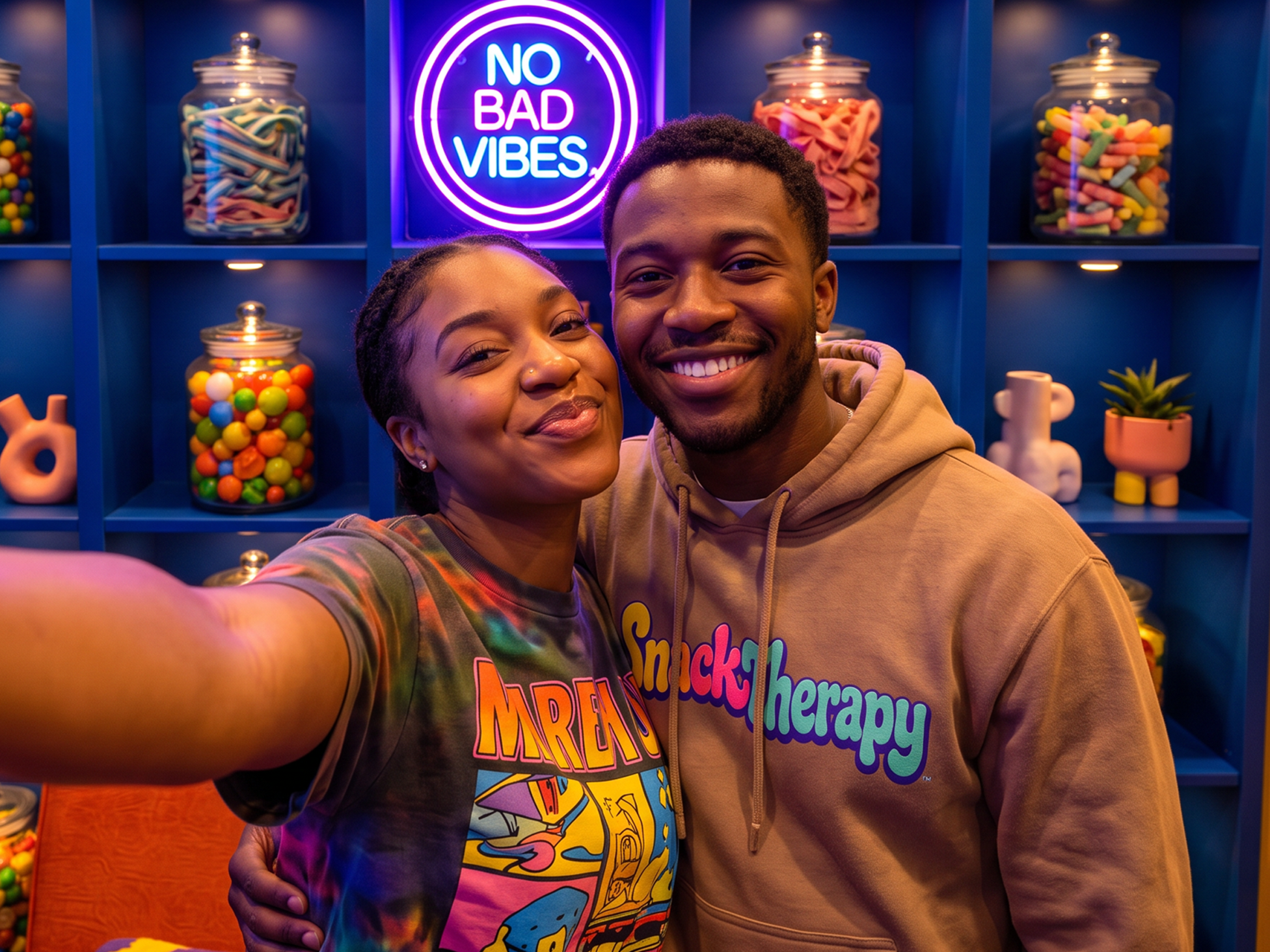 Two friends having fun at Snack Therapy in Atlanta, GA