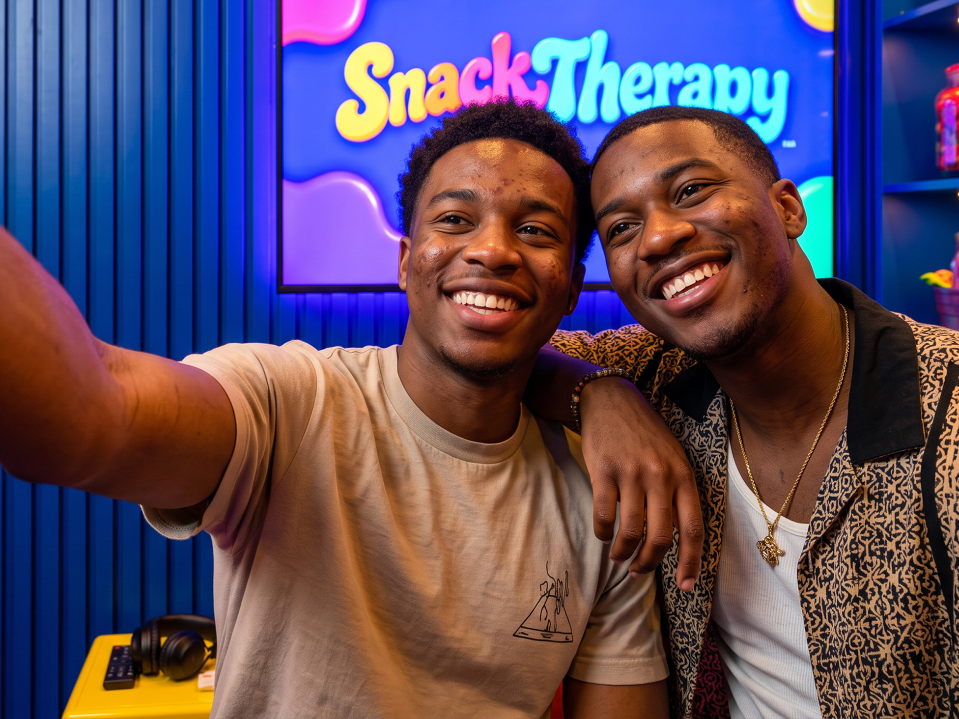 Two friends having fun at Snack Therapy in Atlanta, GA